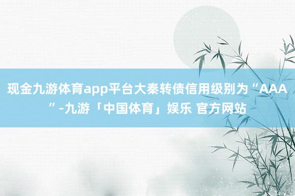 现金九游体育app平台大秦转债信用级别为“AAA”-九游「中国体育」娱乐 官方网站